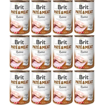 Volný čas BRIT Paté & Meat Rabbit - mokré krmivo pro psy - 12x400g