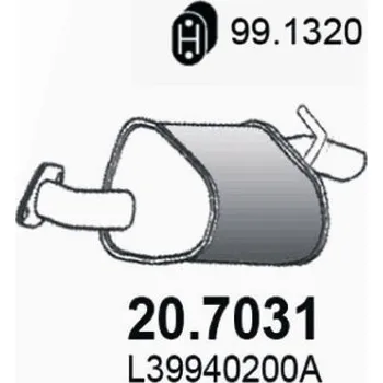 Zadní díl výfuku Zadní tlumič výfuku ASSO 20.7031