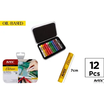 Olejové pastely 12 ks Artix v kovové kazetě