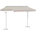 OUTSUNNY Volně stojící stahovací markýza s klikou 300 x 295 cm béžová