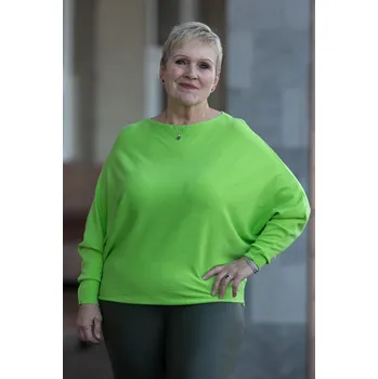 Dámský svetr Italy fashion Úpletový svetr IRENE Barva: Limetková, Velikost: UNI: L-3XL