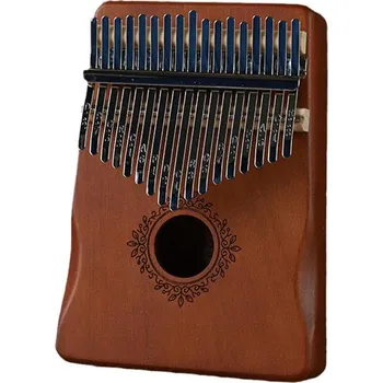Perkuse Kalimba hudební nástroj 17 tónů včetně příslušenství - tmavá