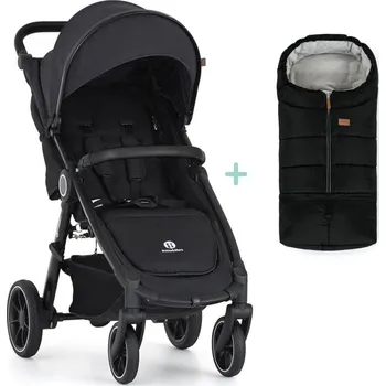 Kočárek pro psa PETITE&MARS Kočárek sportovní Street2 RWS Black Perfect Black + PETITE&MARS fusak Jibot