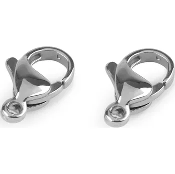 Výtvárné potřeby Karabinka z nerezové oceli 8x13 mm Varianta: platina, Balení: 4 ks