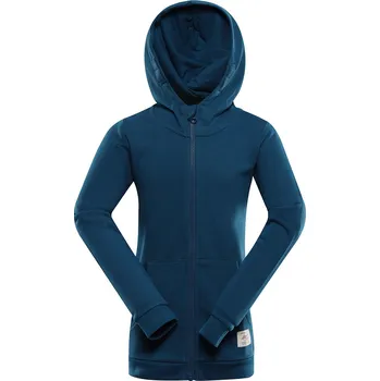 Dámská mikina Dětská bavlněná mikina s kapucí ALPINE PRO LOKKO modrá 152-158