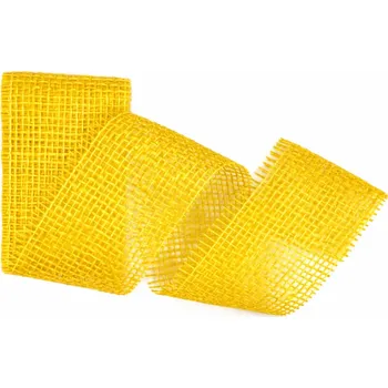 Stuha Stuha jutová JUTA SUNNY YELLOW sytě žlutá 70mm x 2m (25,-Kč/m) (Stuha jutová, sytě žlutá, přírodní stuha, příjemně měkká, dobře tvarovatelná)