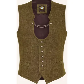 Pánská bunda Hammerschmid Pánská Krojová Vesta Adrian Slim Fit, khaki, 46