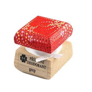 Přírodní krémový deodorant Grep - ručně malovaný/červený 15 ml