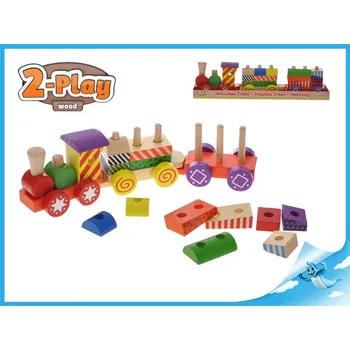 Vláček + 2 vagóny dřevěný 2-Play