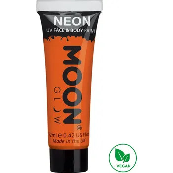 Karnevalový doplněk UV NEON barva na tělo a obličej Oranžová