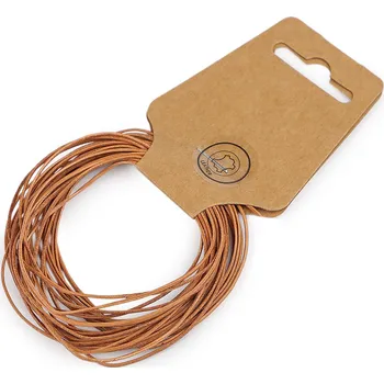 Výtvárné potřeby Kožená šňůrka Ø1 mm Varianta: 1 béžová tm. přírodní, Balení: 5 m