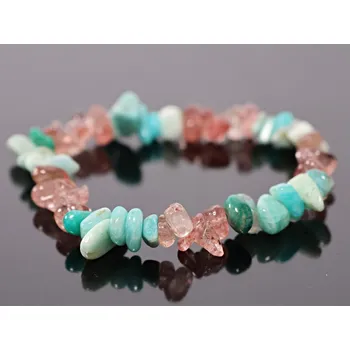 Náramek Magieprirody.cz Náramek Amazonit + Křemen jahodový #1021 z přírodních kamenů