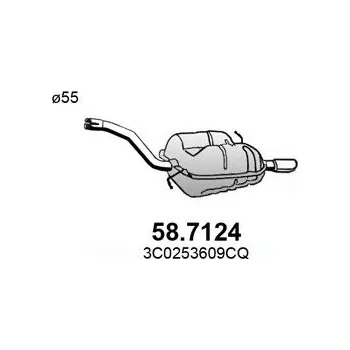 Zadní díl výfuku Zadní tlumič výfuku ASSO 58.7124