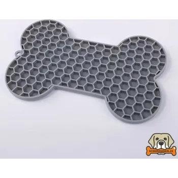 Miska pro psa Lízací podložka kostička s přísavkami 18x11cm - šedá KRMIMMASEM.CZ TEKM13