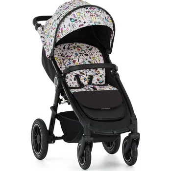 Kočárek pro psa PETITE&MARS Kočárek sportovní Street2 Air Black Limited 100 Tattoo Complete