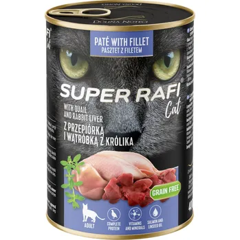 Krmivo pro kočku 24x400g Rafi Cat Super - křepelka a králičí játra