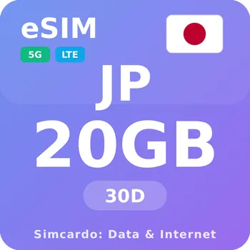 SIM karta Japonsko Mobilní Internet - eSIM 20GB 30 dní datová SIM karta