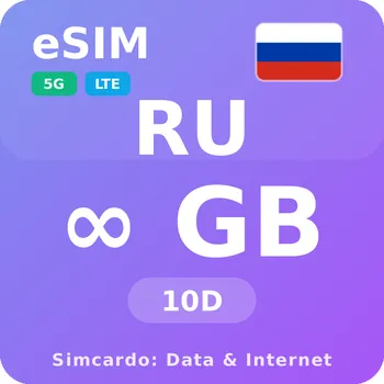 SIM karta Rusko Neomezený Mobilní Internet - eSIM 10 dní datová SIM karta (esims_ULP_10D_RS_V2)