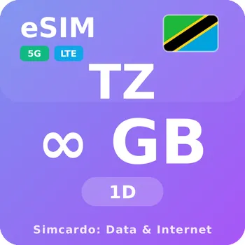 SIM karta Tanzanie Neomezený Mobilní Internet - eSIM 1 dní datová SIM karta
