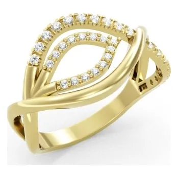 Prsten Couple, Originální prsten Lumea, žluté zlato se zirkony, vel. 60, prům. 19.1 mm, 585-66-1-0328.0Z00.0.60.001