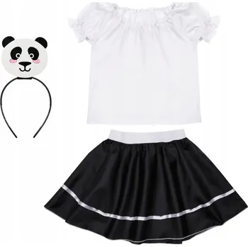 Karnevalový kostým PANDA PANDY KOSTÝM HALENKA ČELENKA 134-140