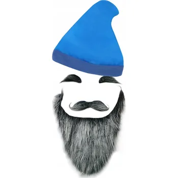 Karnevalový kostým KOSTÝM TRPASLÍK ELF SKŘÍTEK MODRÝ BRADA 2el