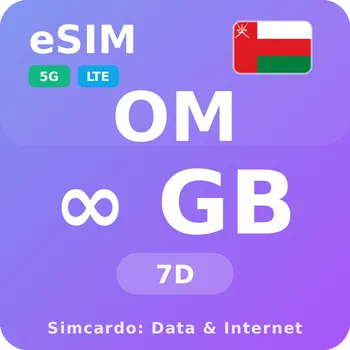 SIM karta Omán Neomezený Mobilní Internet - eSIM 7 dní datová SIM karta (esims_ULE_7D_NZ_V2)