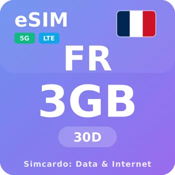 SIM karta Francie Mobilní Internet - eSIM 3GB 30 dní datová SIM karta