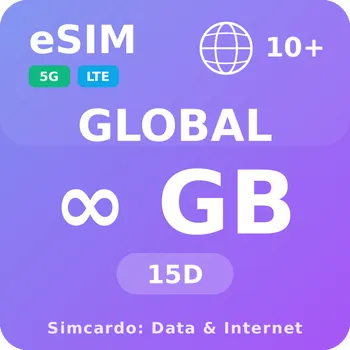 SIM karta 10 Zemí Neomezený Mobilní Internet - eSIM 15 dní datová SIM karta (esims_ULE_15D_RME_V2)