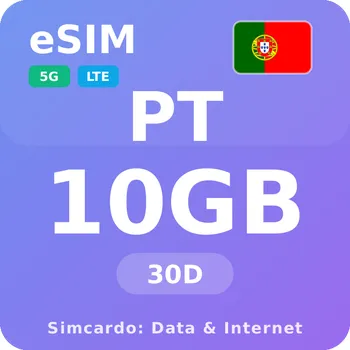 SIM karta Portugalsko Mobilní Internet - eSIM 10GB 30 dní datová SIM karta