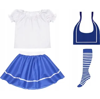 Karnevalový kostým KOSTÝM NÁMOŘNÍK SUKNĚ HALENKA 134-140 4el