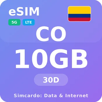 SIM karta Kolumbie Mobilní Internet - eSIM 10GB 30 dní datová SIM karta