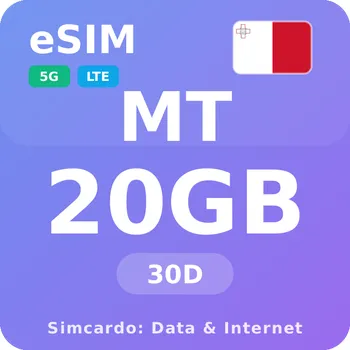 SIM karta Malta Mobilní Internet - eSIM 20GB 30 dní datová SIM karta
