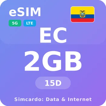 SIM karta Ekvádor Mobilní Internet - eSIM 2GB 15 dní datová SIM karta