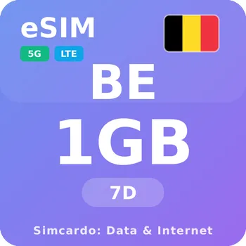 SIM karta Belgie Mobilní Internet - eSIM 1GB 7 dní datová SIM karta