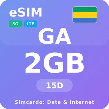 SIM karta Gabon Mobilní Internet - eSIM 2GB 15 dní datová SIM karta