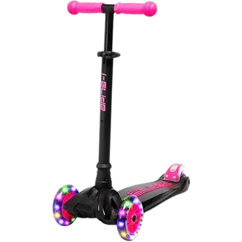 Koloběžka i-Glide - 3 Wheel Kids Scooter LED - Black/Pink - Dětská koloběžka