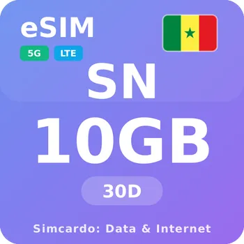 SIM karta Senegal Mobilní Internet - eSIM 10GB 30 dní datová SIM karta