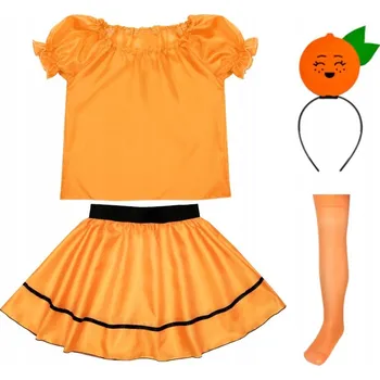 Karnevalový kostým ORANŽOVÁ POMERANČ KOSTÝM SUKNÍ 98-110 5 ks