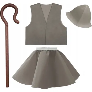 Karnevalový kostým KOSTÝM PASTÝŘ KOSTÝM PASTÝŘE BETLÉM VESTA ČEPICE ŠEDÁ 116-140