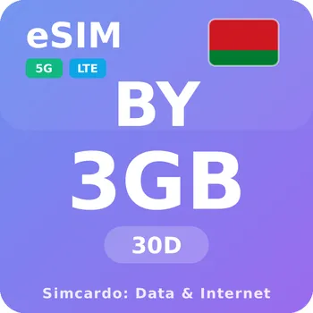 SIM karta Bělorusko Mobilní Internet - eSIM 3GB 30 dní datová SIM karta