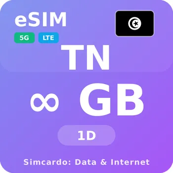 SIM karta Tunisko Neomezený Mobilní Internet - eSIM 1 dní datová SIM karta (esims_ULP_1D_TJ_V2)