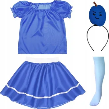 Karnevalový kostým ŠVESTKA OUTFIT KOSTÝM HALENKA ČELENKA 134-140 5e