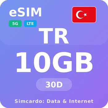SIM karta Turecko Mobilní Internet - eSIM 10GB 30 dní datová SIM karta