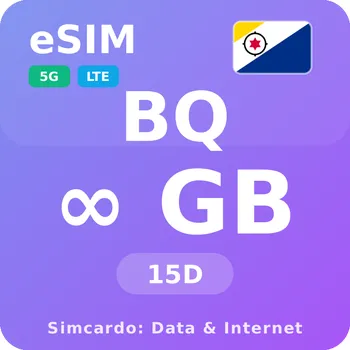 SIM karta Bonaire, Svatý Eustach a Saba Neomezený Mobilní Internet - eSIM 15 dní datová SIM karta (esims_ULP_15D_BO_V2)
