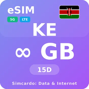 SIM karta Keňa Neomezený Mobilní Internet - eSIM 15 dní datová SIM karta (esims_ULP_15D_JP_V2)