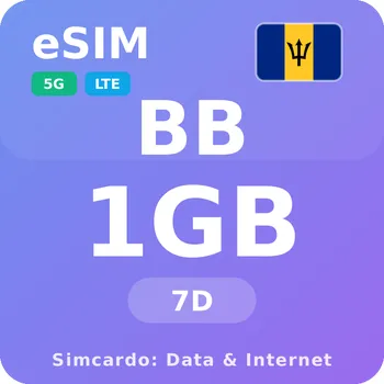 SIM karta Barbados Mobilní Internet - eSIM 1GB 7 dní datová SIM karta