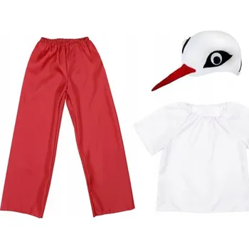 Karnevalový kostým KOSTÝM BOCIAN KOSTÝM BOCIEK SET PTÁČEK BAL JARO ČEPICE 98-110 3el