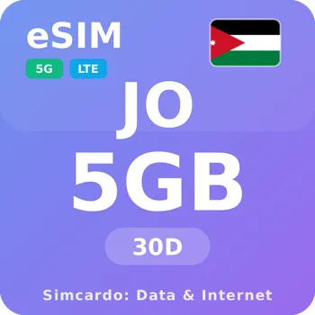 SIM karta Jordánsko Mobilní Internet - eSIM 5GB 30 dní datová SIM karta
