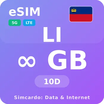 SIM karta Lichtenštejnsko Neomezený Mobilní Internet - eSIM 10 dní datová SIM karta (esims_UL_10D_LC_V2)